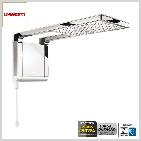 Chuveiro Eletrônico AcquaStorm Ultra (Branco c/Cromado)