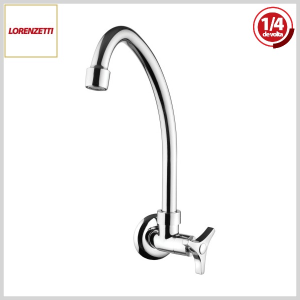 Torneira de Cozinha 1168 C30 LorenWay Parede Bica Móvel Cromado